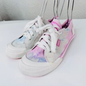Rocket Dog size 8.5 Pastel Tie Dye Lace Up Ladies Skate Tennis Sneakers MINT